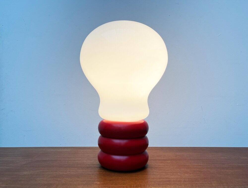 Giant table lamp or floor lamp in the shape of a light bulb from the mid-century German space age by Ingo Maurer for M Design, 1960s.