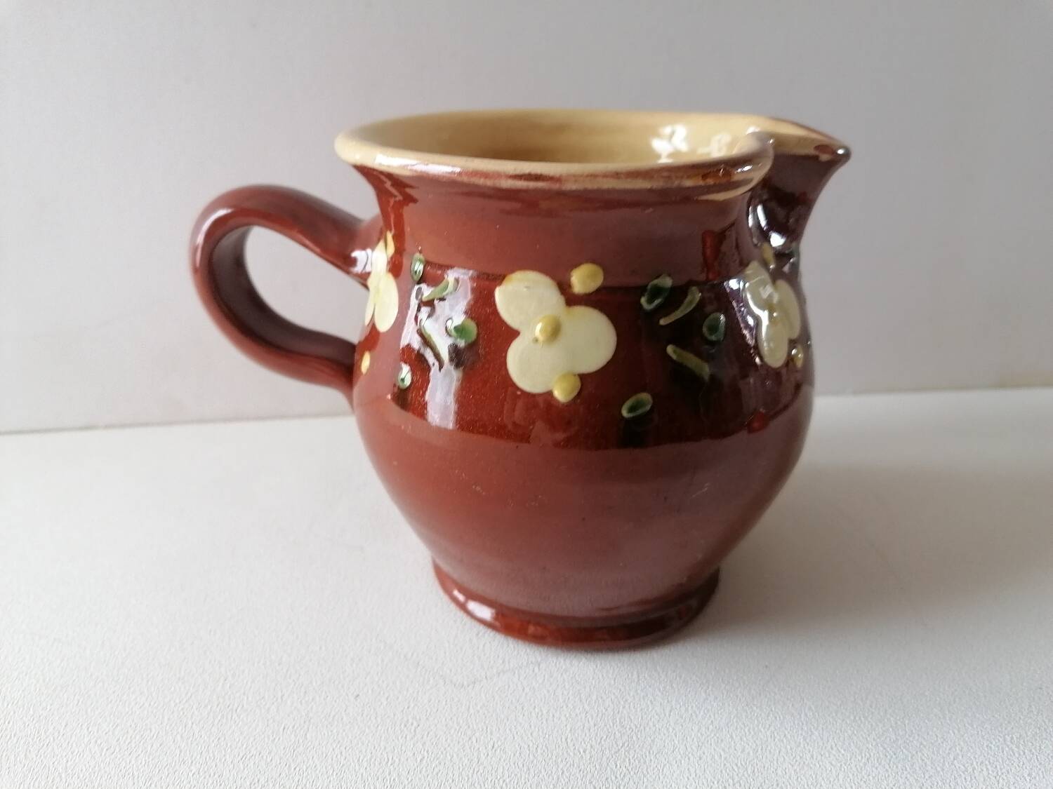 Glazed terracotta Savoy milk jug