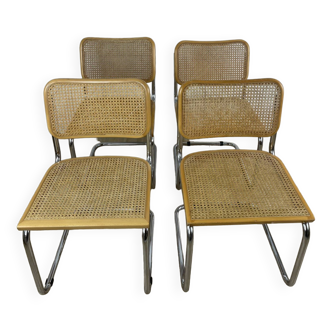Set of 4 Cesca B32 Marcel Breuer n°4 chairs