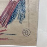 Alfred Gaspart (1900-1993), Cubist still life, pencil and oil pastel drawing framed