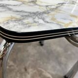 Set of 4 vintage formica chairs with chrome structure