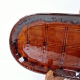 Plat Ovale Ancien Faïence K&G Luneville Décor Quadrillé 37 x 15.5 cm