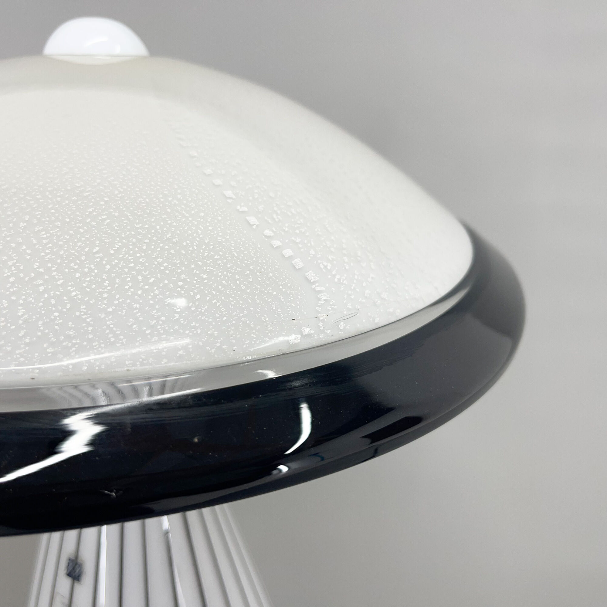 1980's Italian Mushroom Vetri Murano Glass Table Lamp by ZONCA, Labeled