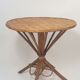 Garden table rattan and braided chestnut