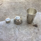 Shaker ancien en métal argenté poinçonné style Art Déco