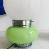 Paire de lampes de bureau en verre opalin