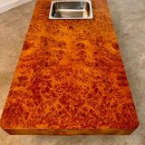 Italian design elm burl coffee table from the 70s Roche Bobois