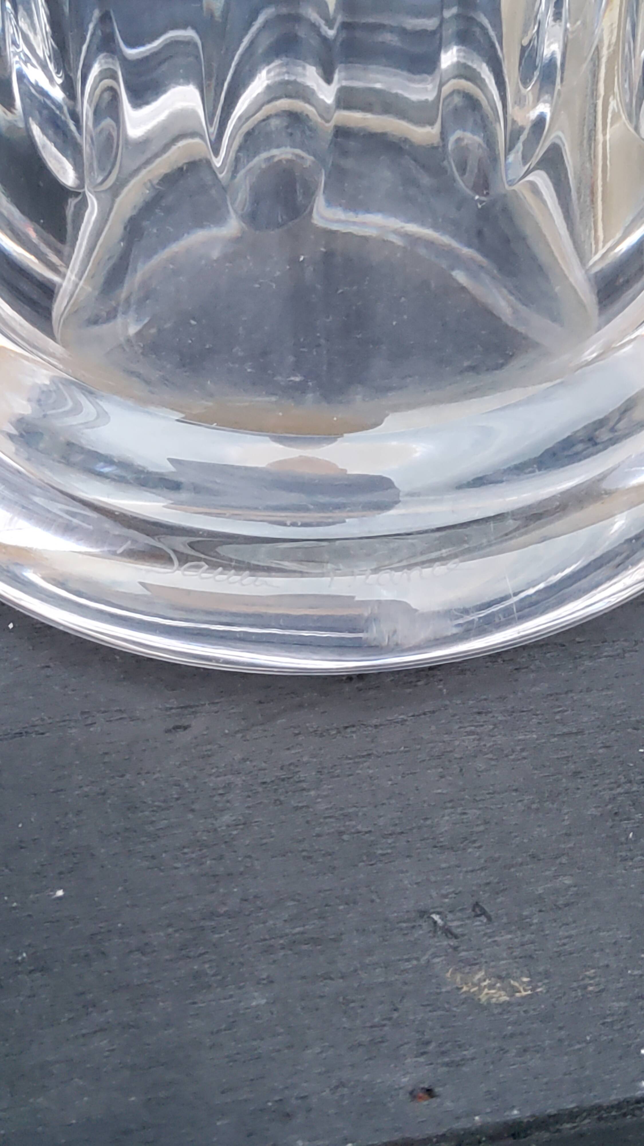 Set of 3 Daum crystal vases model Cythère from the 80s