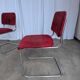 Cesca Style Dining Chair: Red Fabric, Tubular Frame, 1970s ( 2 in stock)