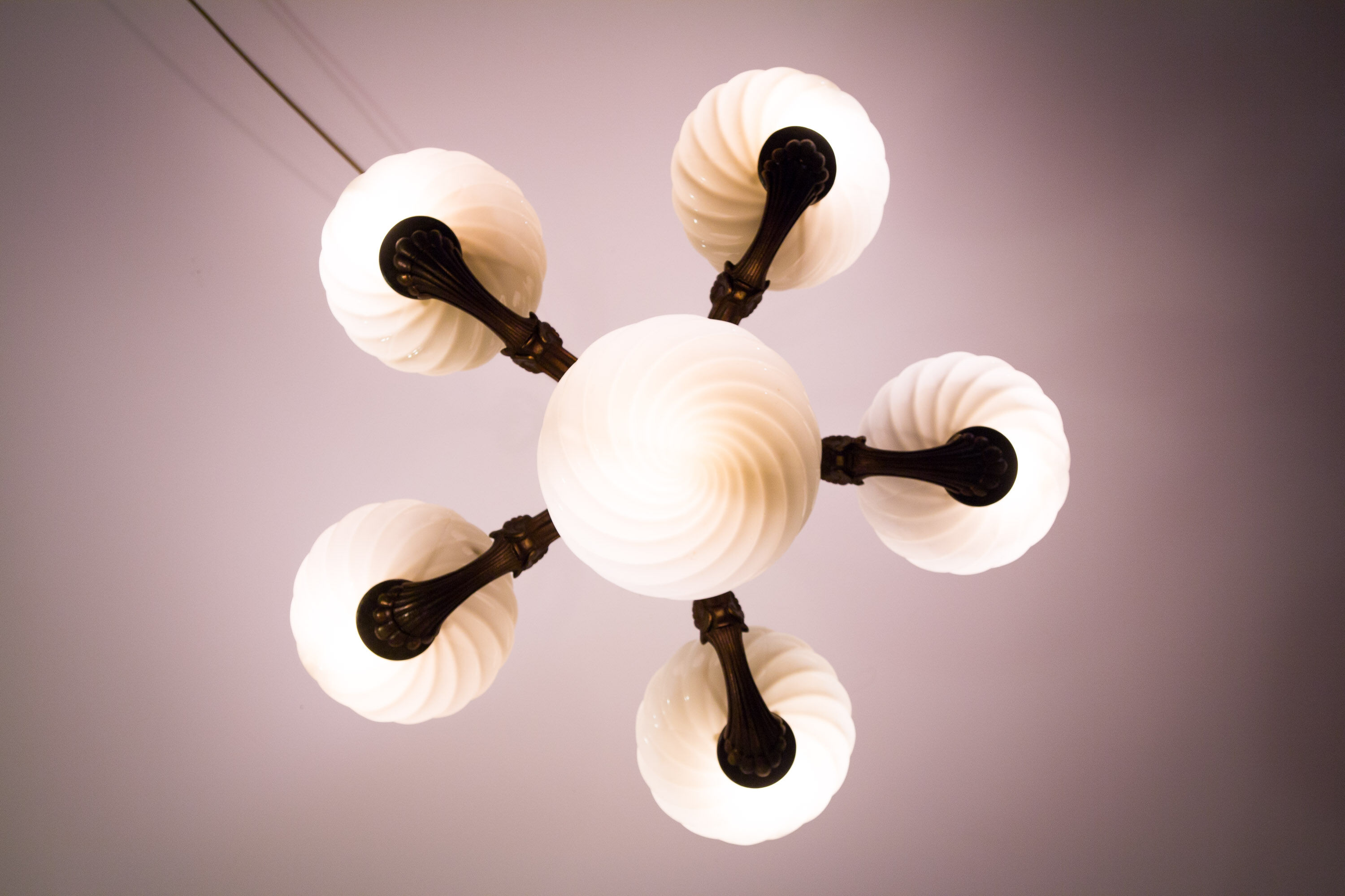 Antique center bowl chandelier