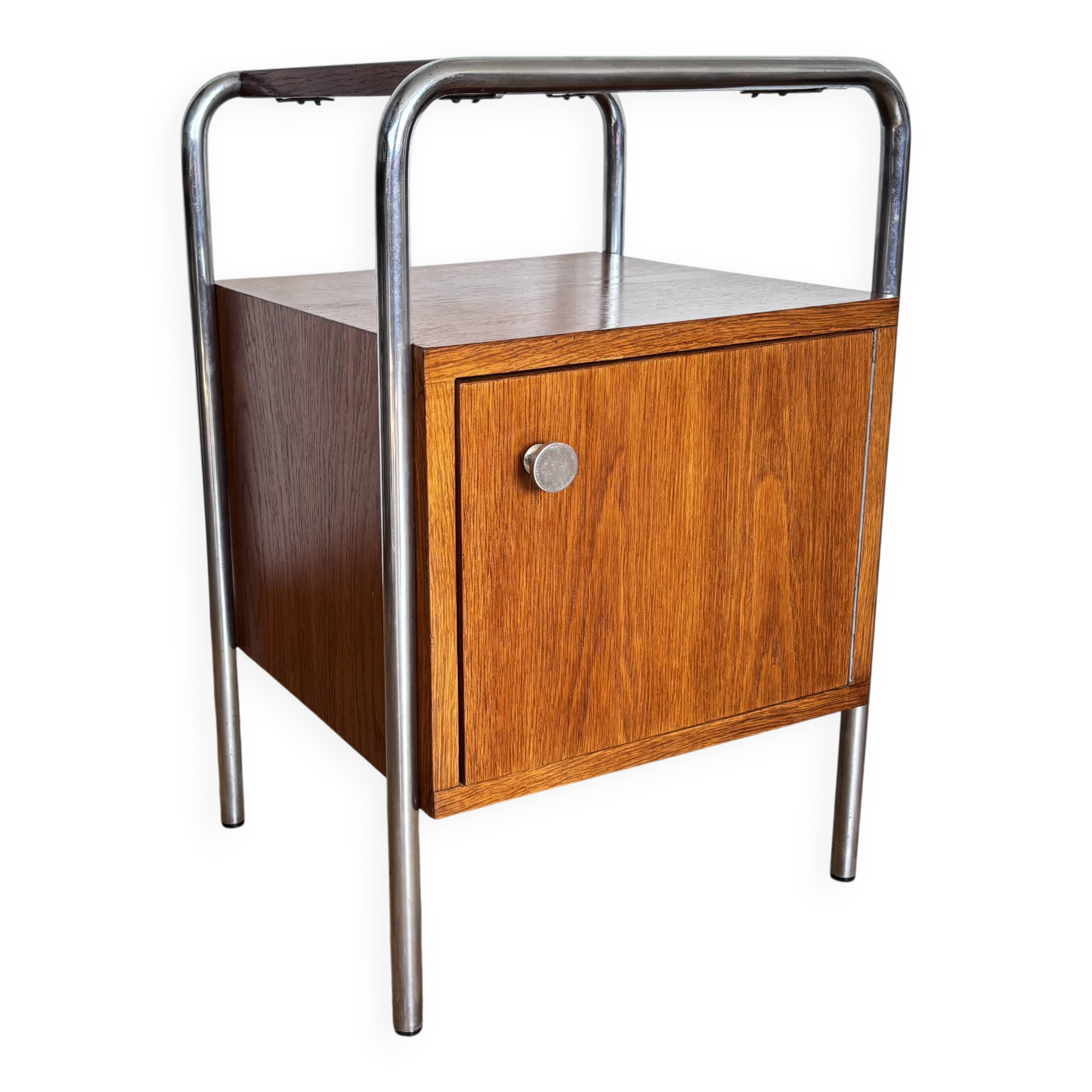 Functionalist bedside table, Kovona, Czechoslovakia