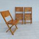 Paire de 3 chaises des années 60, design danois, pliantes, contreplaqué