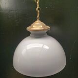Large opaline pendant light