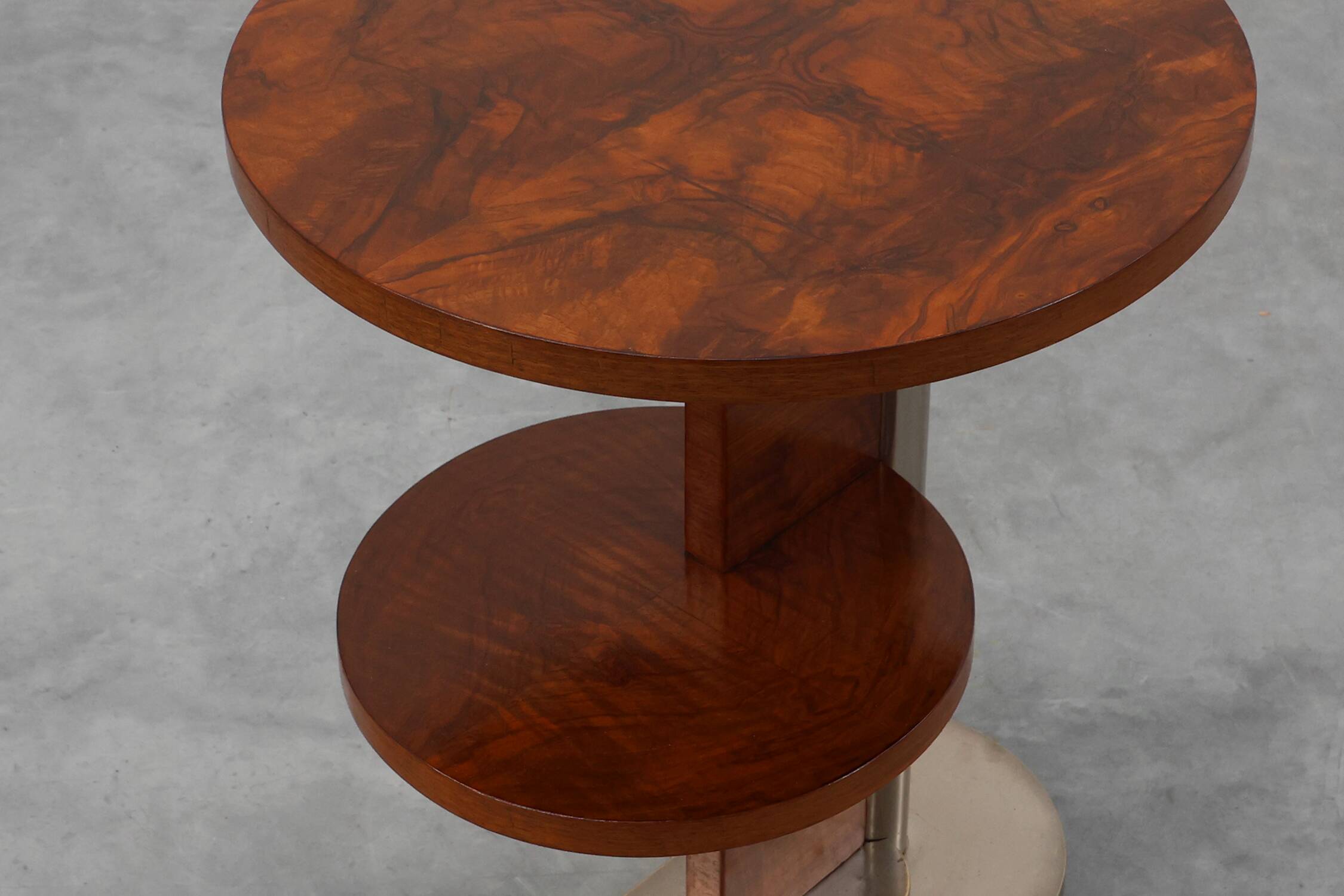 Table d'appoint moderniste Art déco à deux niveaux, France vers 1925