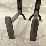 Pair of bronze "Shamans" andirons by Anton Prinner