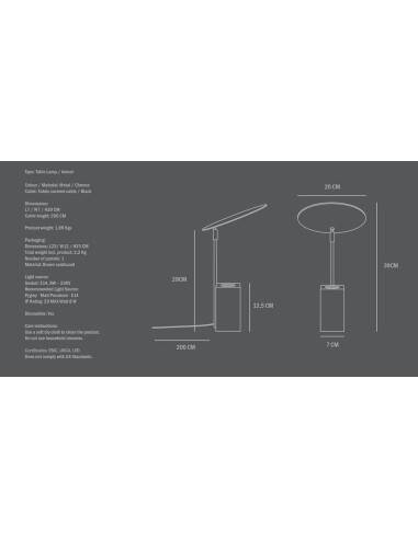Reflect table lamp in chrome metal, contemporary work.