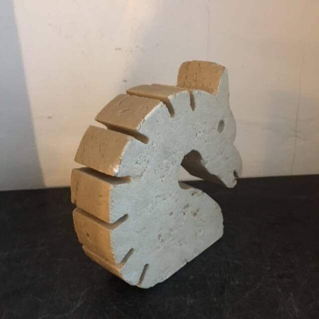 Enzo Mari travertine horse for Fratelli Mannelli 1970