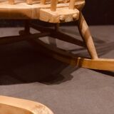 Rocking chair mid-century in light elm by Lucian Ercolani for Ercol