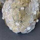 Set of 3 Murano Wall Light Flower by Seguso for Venini, Italy, 1960s