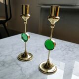 Set of 2 Danish brass candlesticks