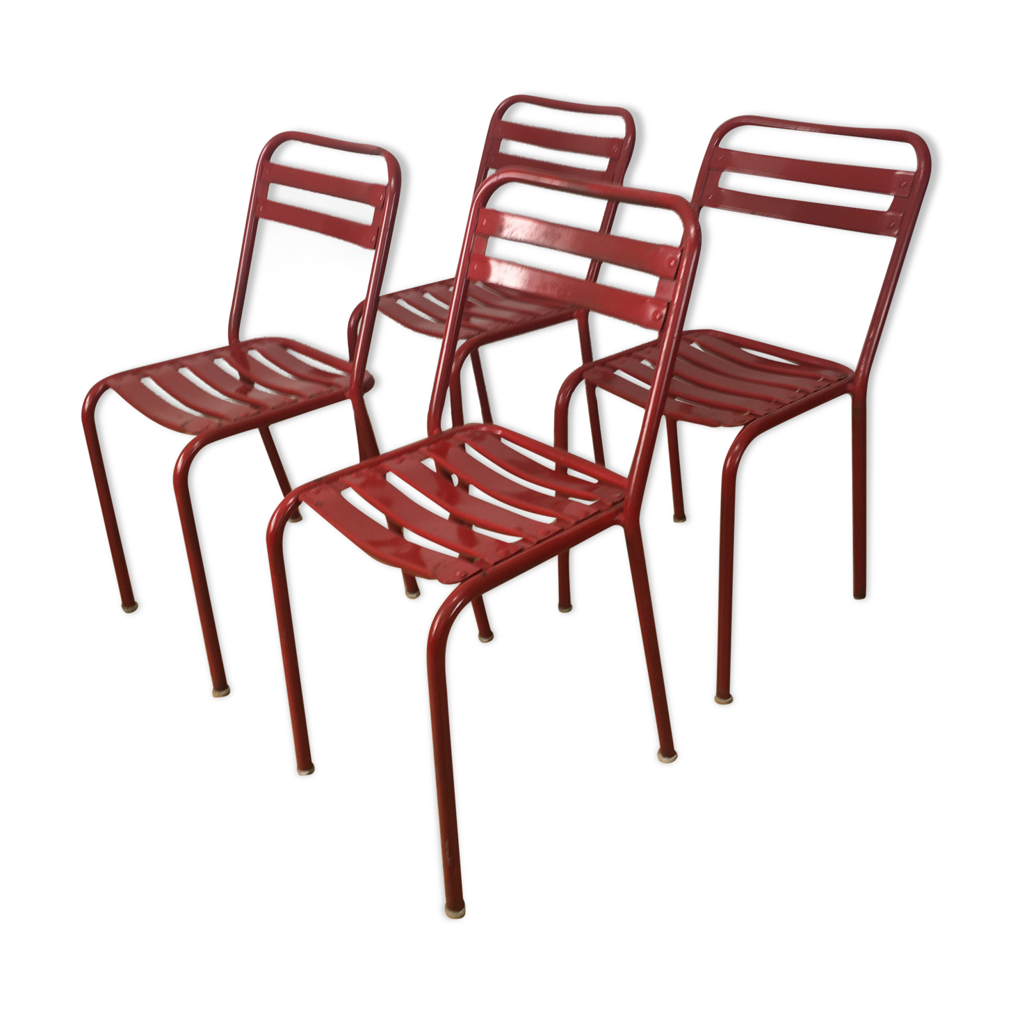Set of 4 chairs bistro Tolix T2 industrial steel