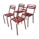 Set of 4 chairs bistro Tolix T2 industrial steel