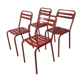 Set de 4 chaises bistrot Tolix T2 acier industriel