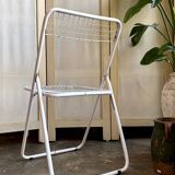 Chaise pliante "Ted Ned" en métal blanc par Niels Gammelgaard pour IKEA, années 1980