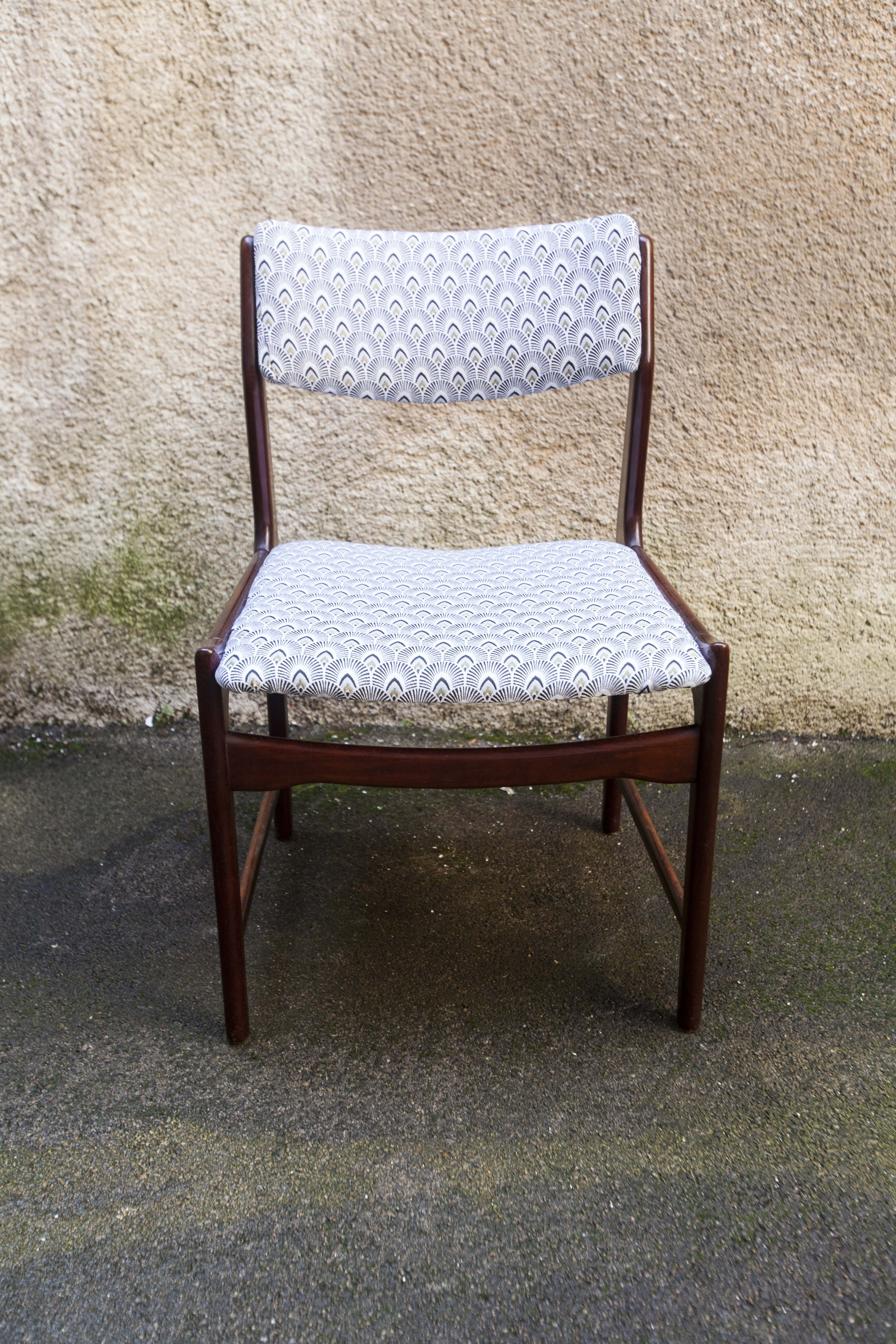 4 restored Scandinavian rosewood chairs