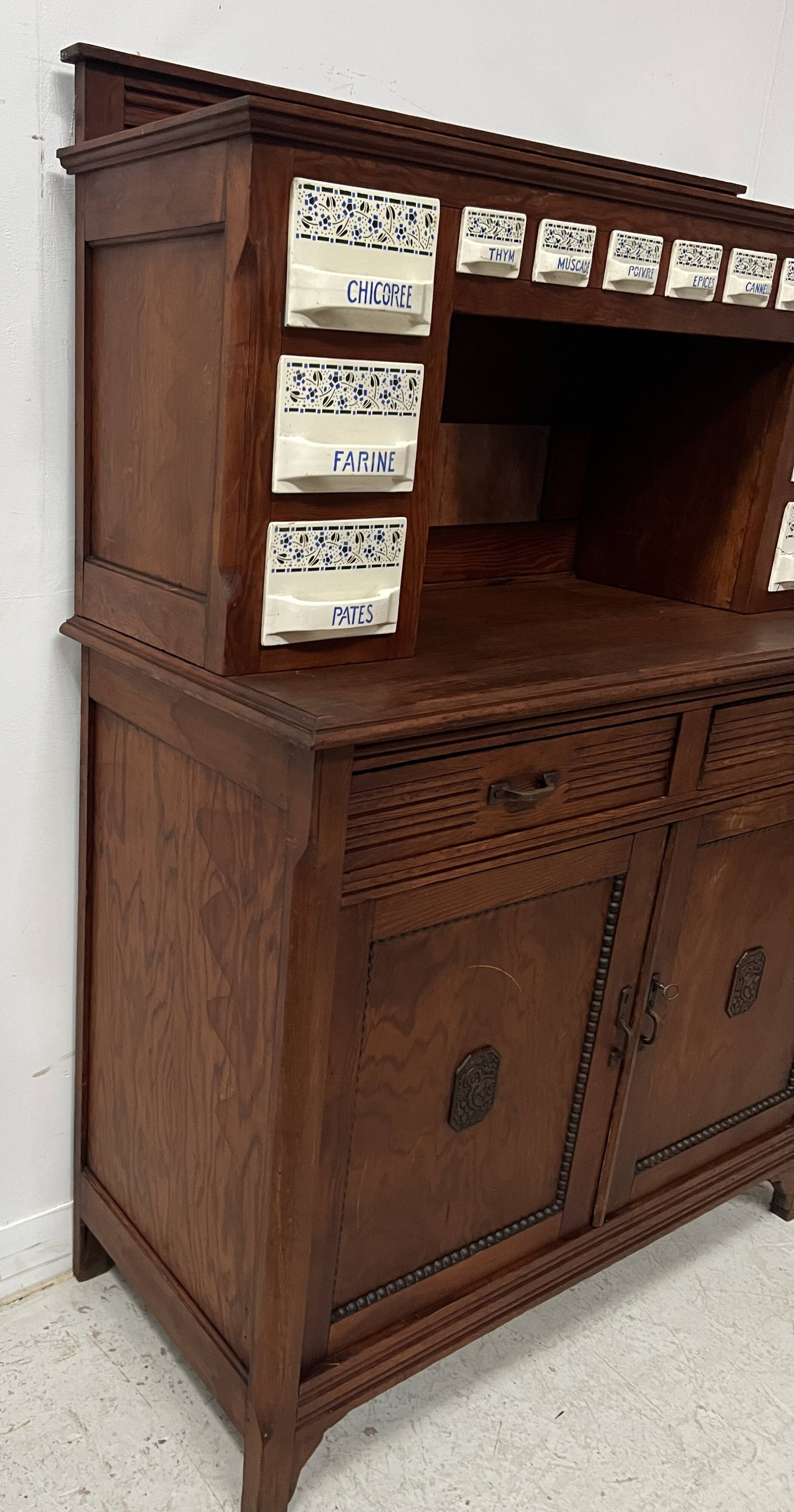 20th century natural wood kitchen spice rack