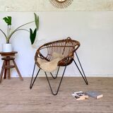 Rattan armchair basket