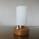 Scandinavian lamp, made of wood, brass and embossed glass 70s