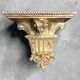 Church wall console shelf in carved gilded wood, 19th century.