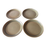 4 vintage stoneware plates
