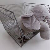 Metal grocery shelf on wheels