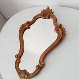 Miroir Italien baroque en résine doré années 60