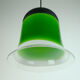mid century PENDANT LIGHT peill & putzler 1970s green white and clear glass shade model AH 191