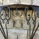 Wrought iron console, marble, 20th century