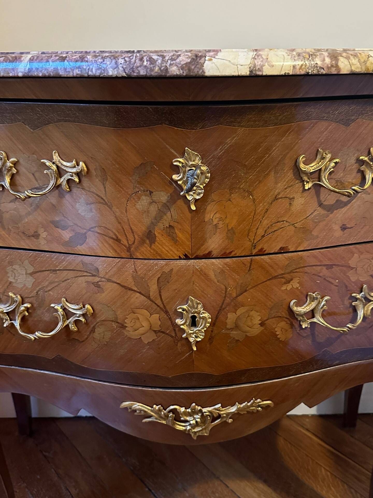 Louis XV style chest of drawers from the Louis Philippe period