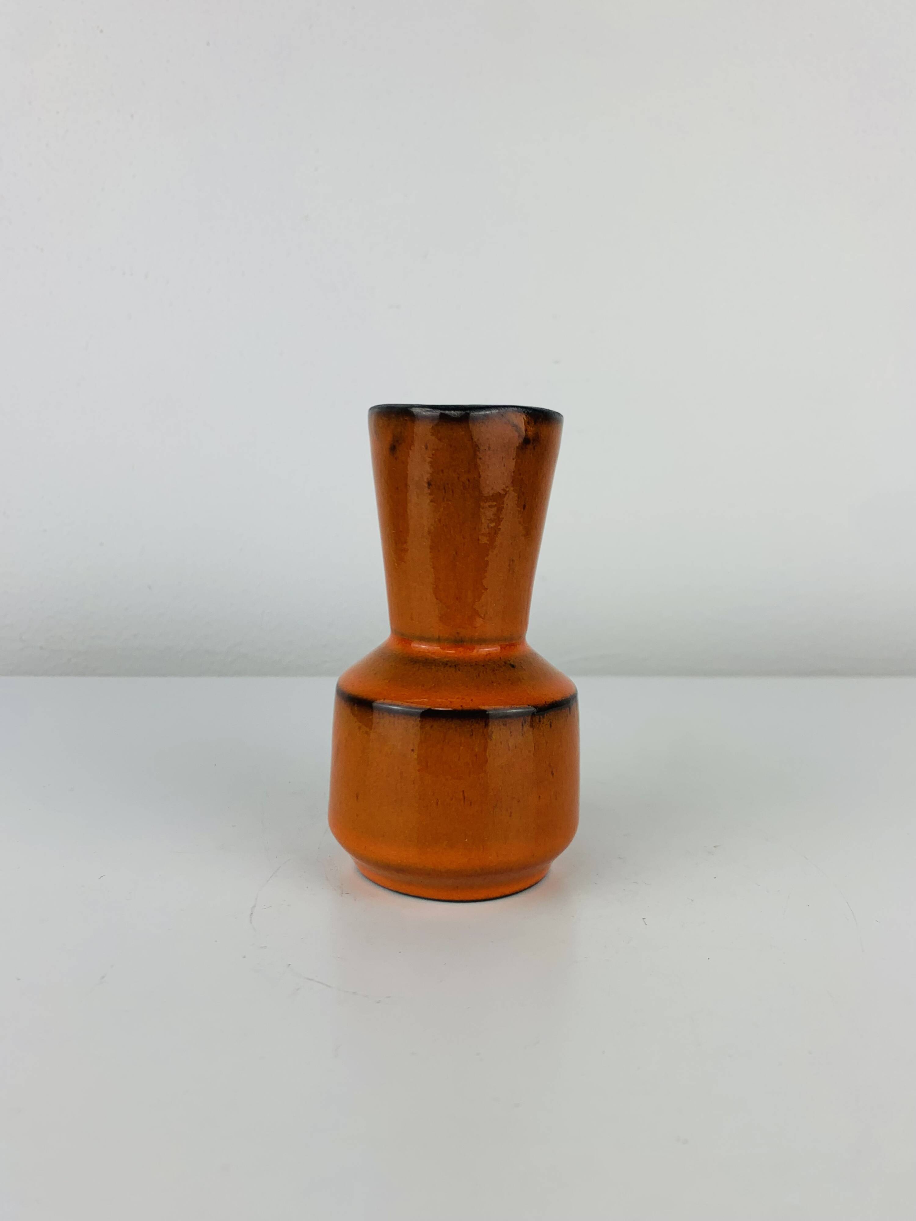 Vintage orange ceramic vase, 1970s