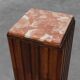 Art Deco oak and red marble pedestal or side table, France 1920s