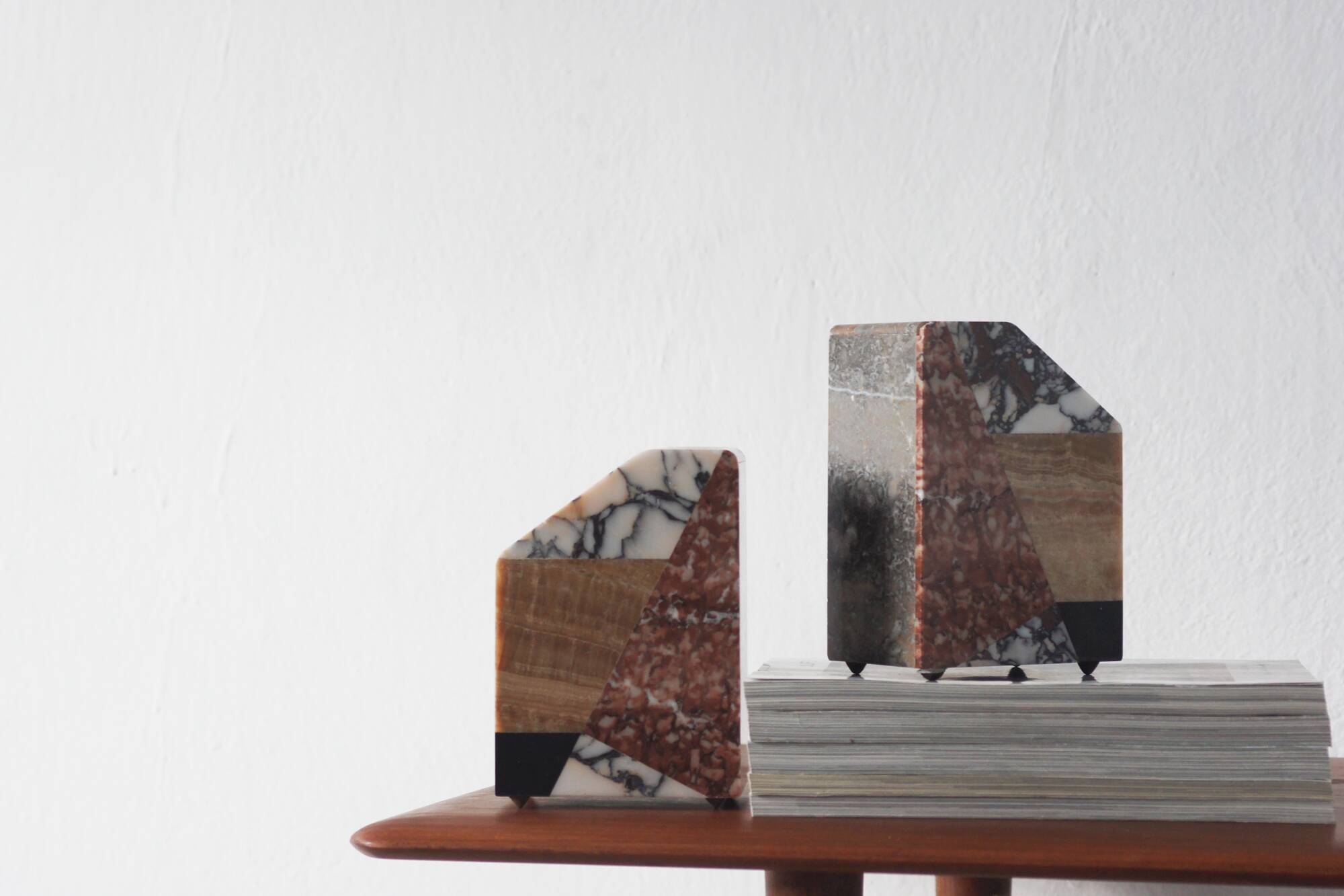 Art Deco French Marble Bookends, 1930s, Set of 2