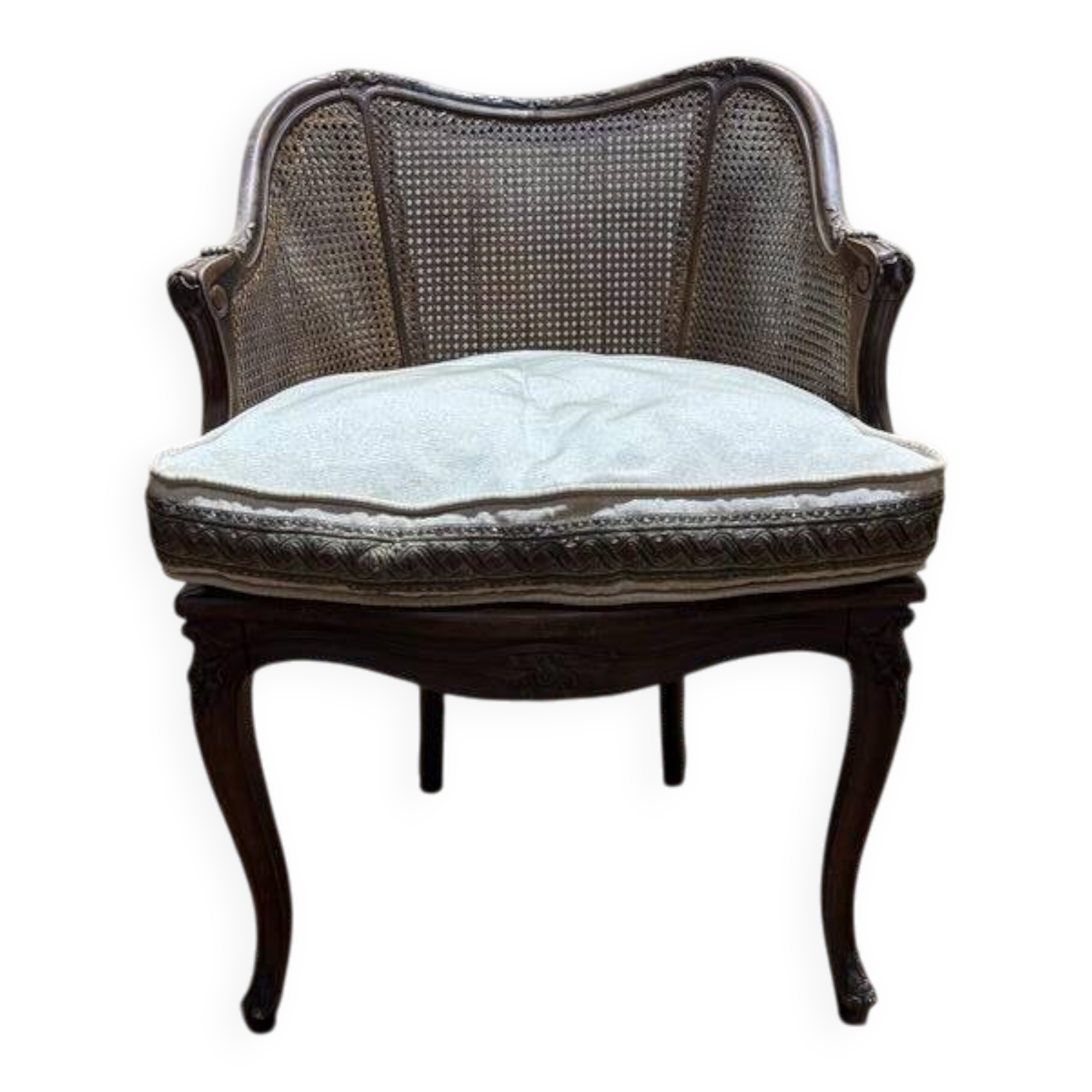 Fauteuil de bureau de style Louis XV canné
