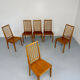 Lot de 6 chaises en hêtre massif vintage bois bicolore design annee 60
