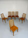Set of 6 vintage solid beech wood chairs, two-tone design, 60s