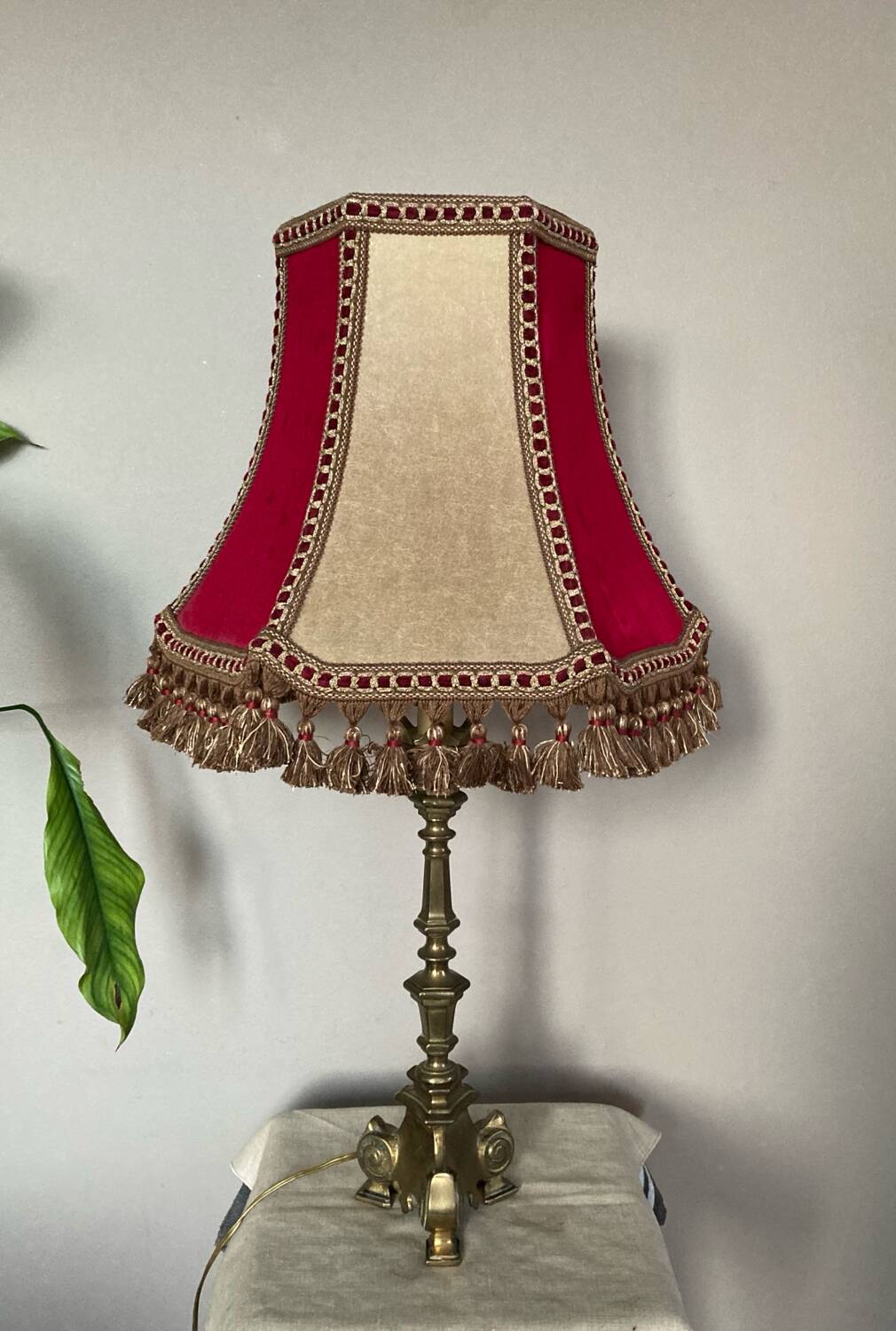 Pic candle living room lamp in solid brass, 20th century