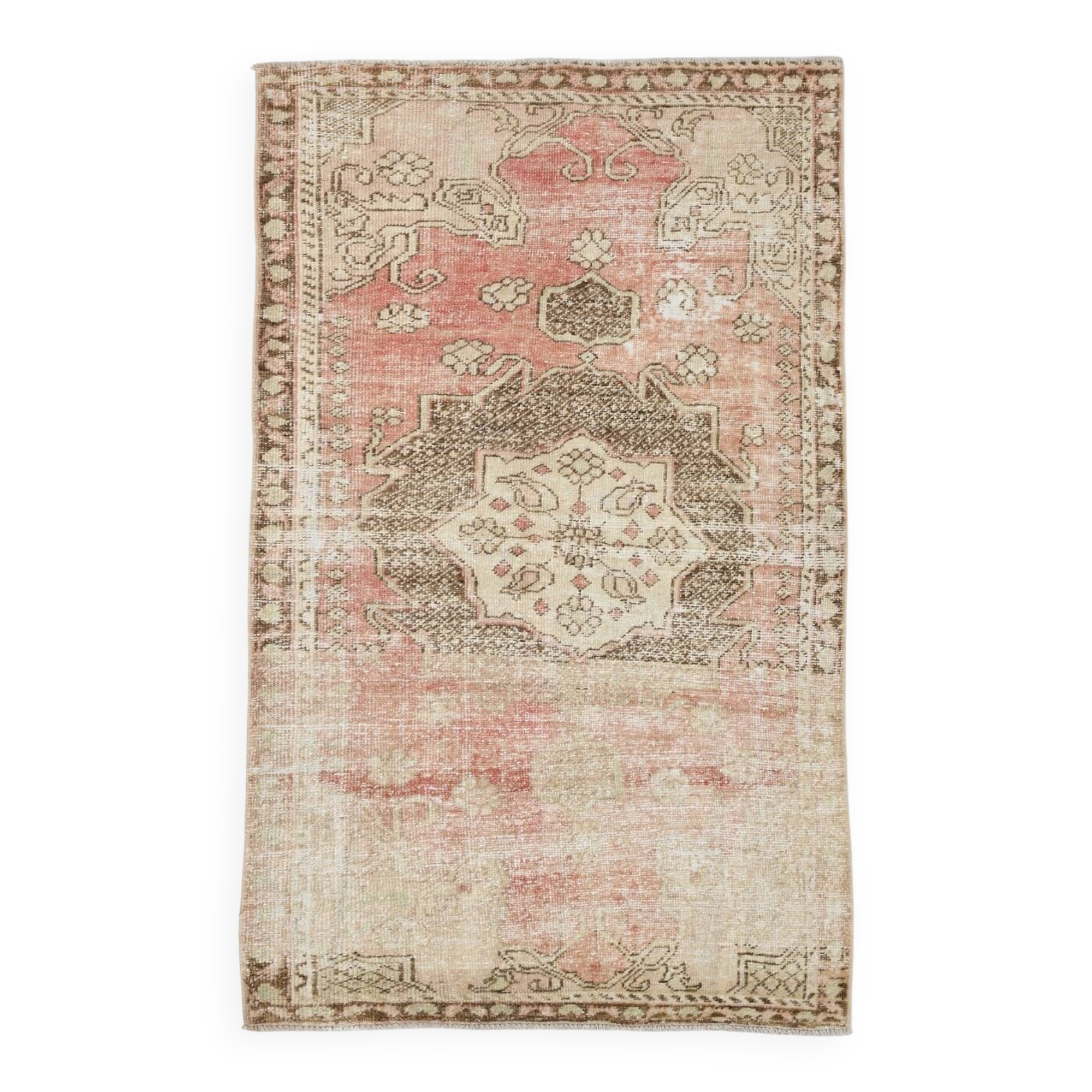 Pale Red & Brown Classic Persian Rug, 124x197Cm