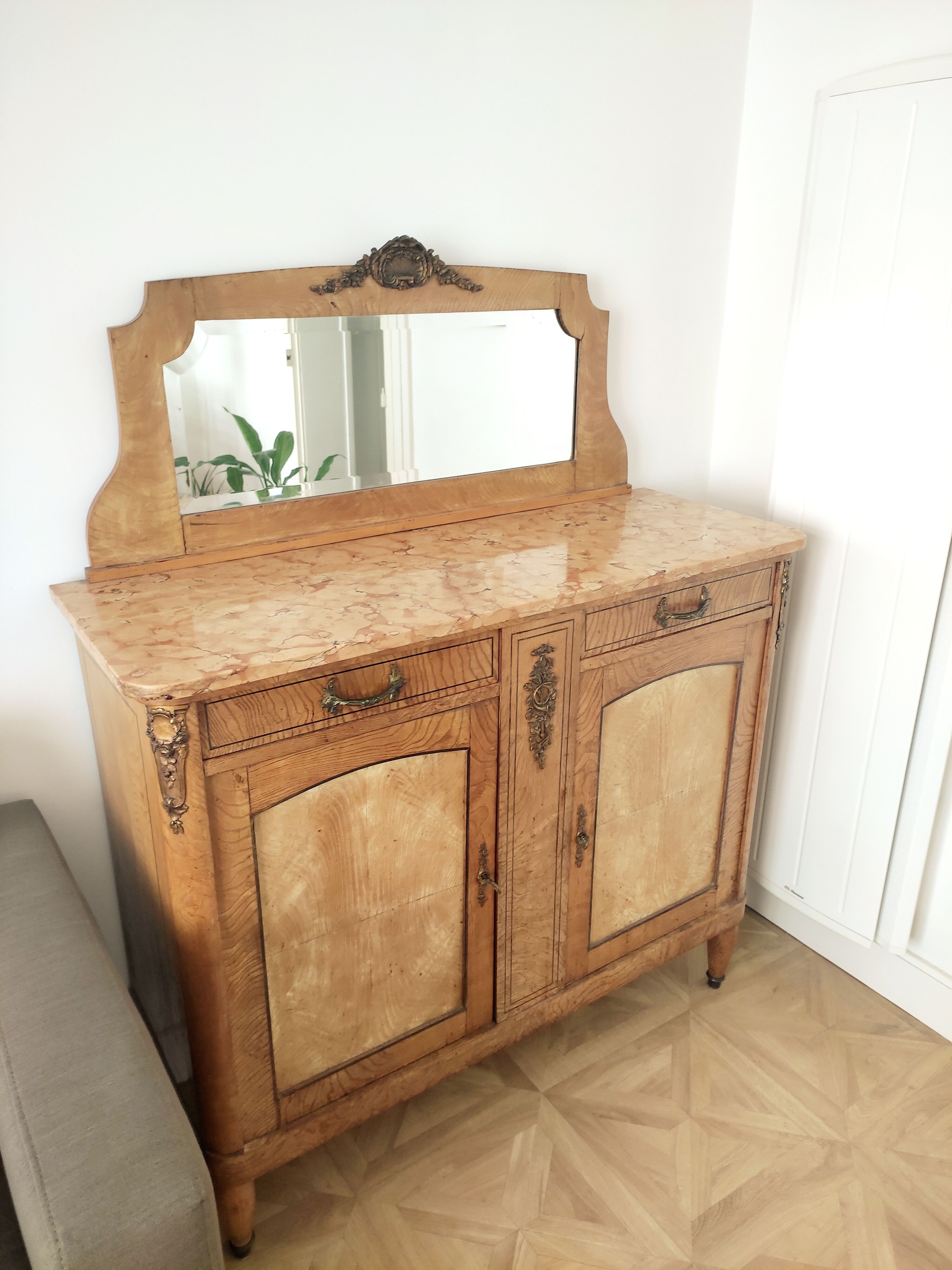Louis XVI style wooden sideboard
