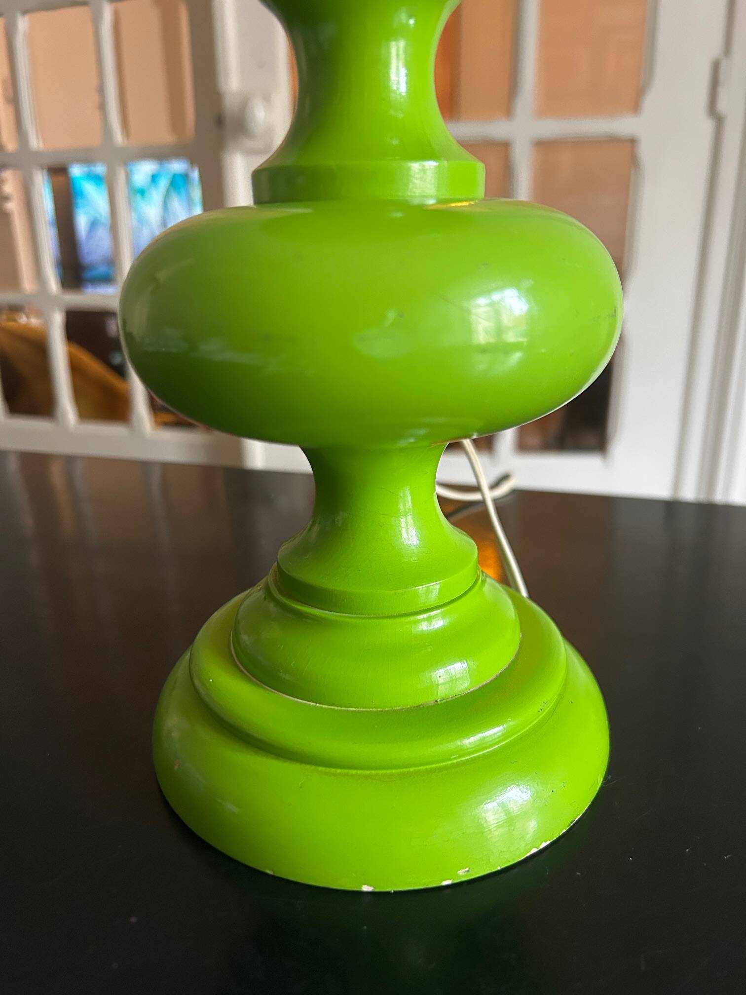 1970s apple green lamp