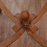 Gold iron and glass coffee table